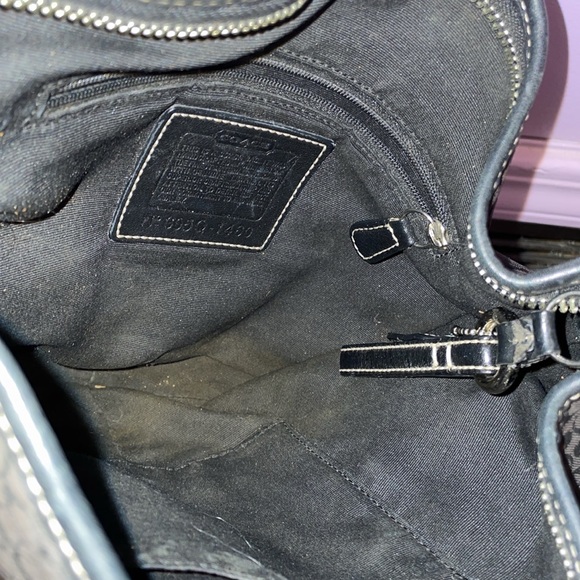 Coach Y2K Black Signature Canvas Bag in Black on Black Rare! - Picture 12 of 13